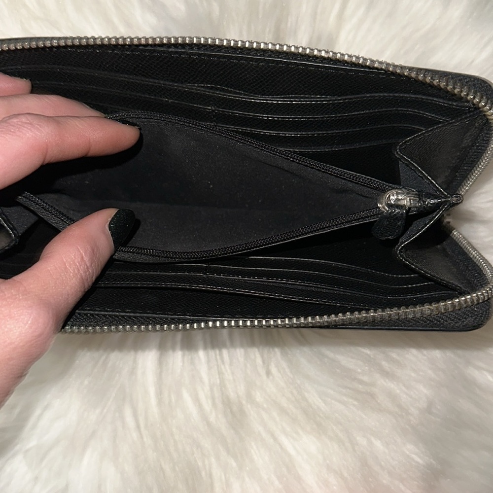 Coach Accordion Zip Around Wallet in Metallic Anthracite - Picture 7 of 7